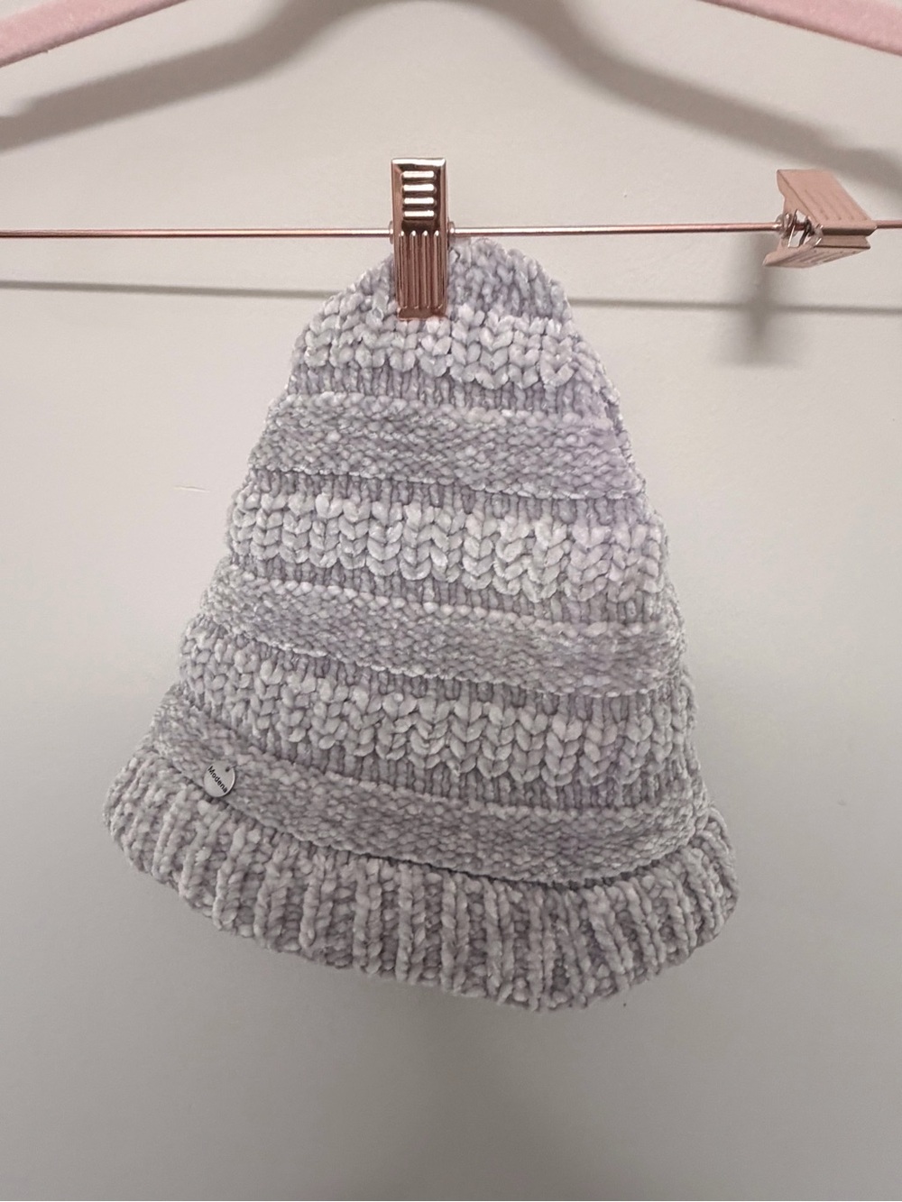 Modena Grey Chenille "Velvet" Beanie